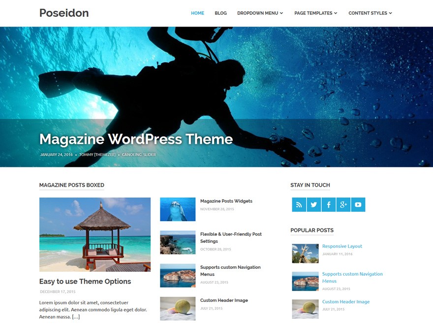 Wordpress-Theme des Poseidon-Magazins