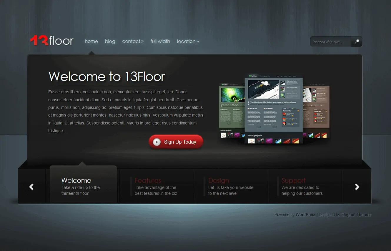 Strona docelowa motyw WordPress