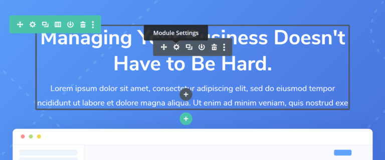 Un ejemplo de filas y columnas en Divi Builder