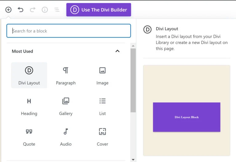 Bloque de diseño Divi