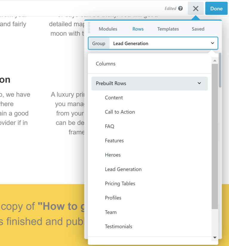 Filas preconstruidas