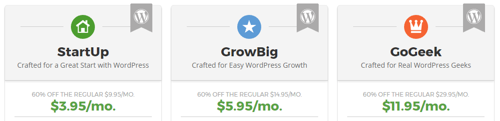 SiteGround 的計劃。
