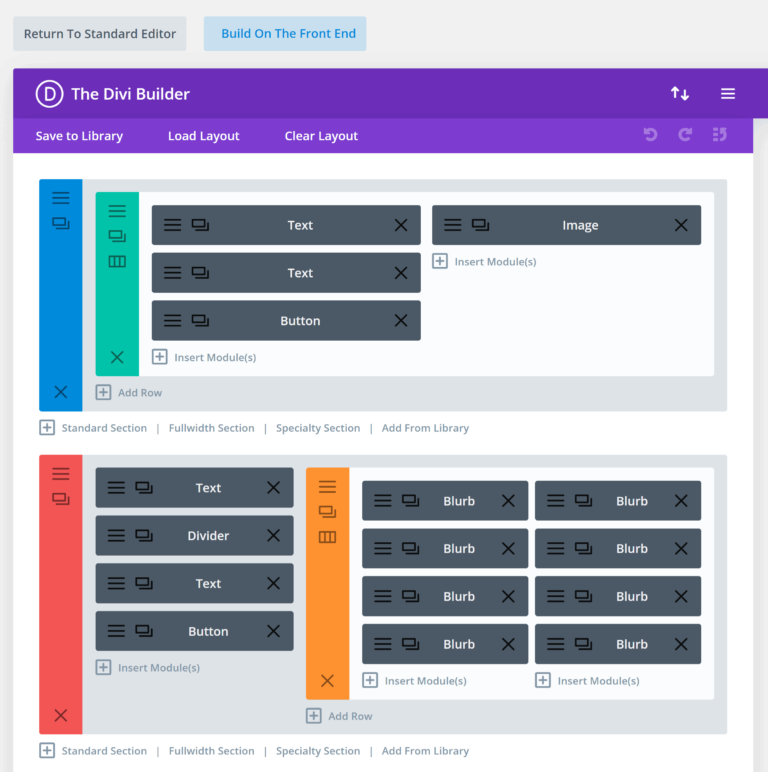 Divi Builder Legacy Builder 界面