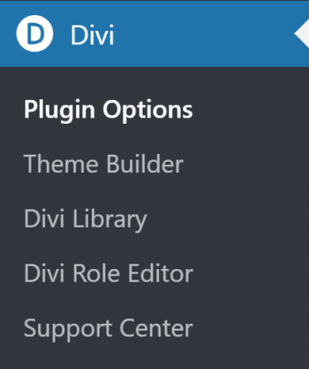 Divi Builder 管理菜单