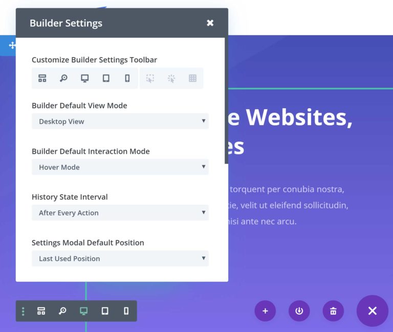 Divi Builder 界面设置