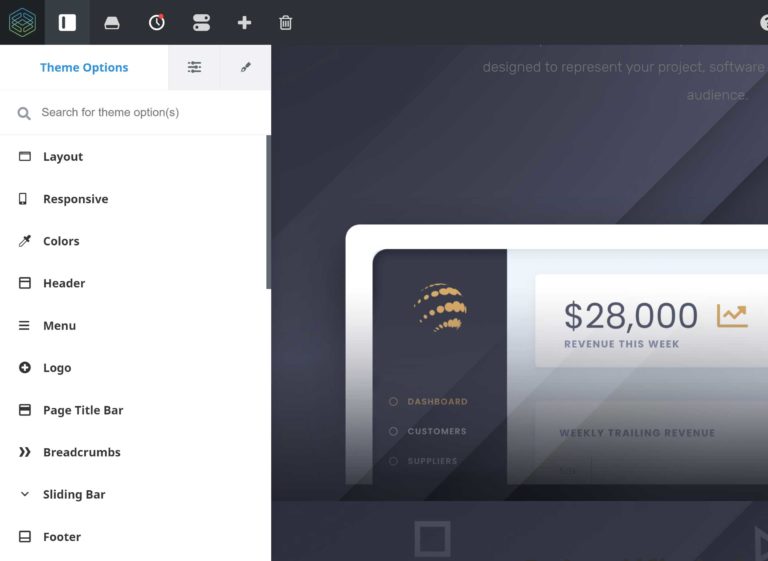 Fusion Builder Live 主题选项
