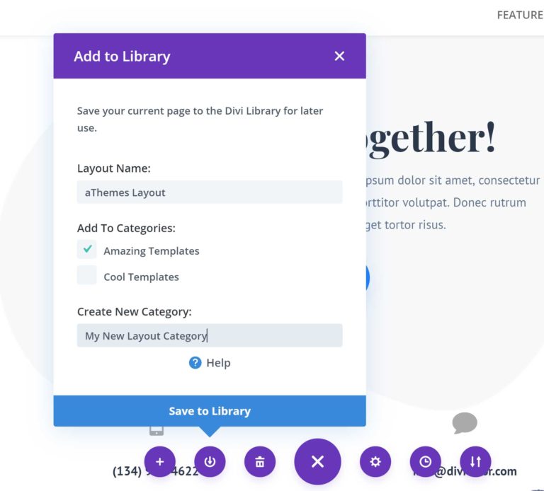 将 Divi 布局添加到库