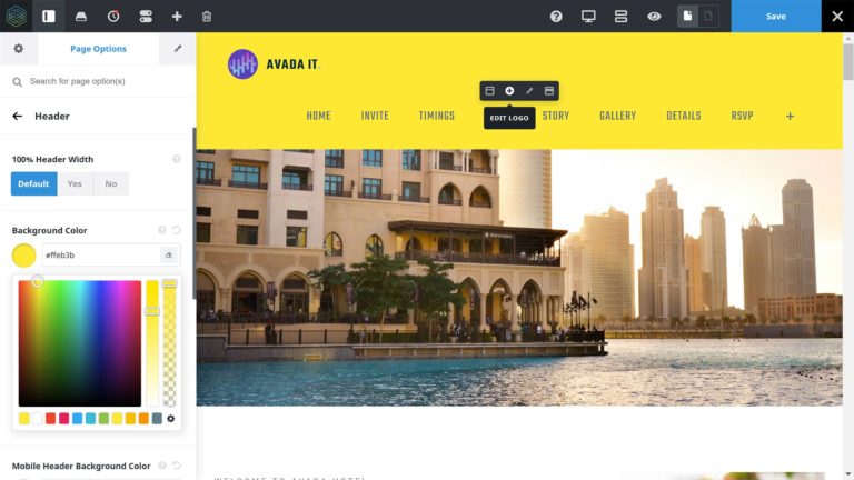 在 Fusion Builder 中更改背景颜色