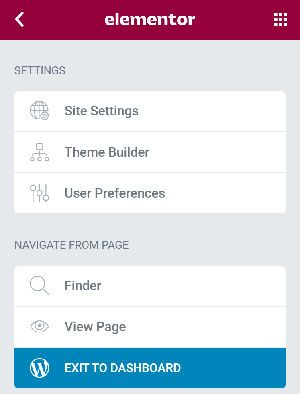 Cuadro de configuración de Elementor