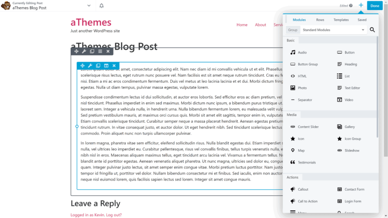 Interfaz del constructor de castores