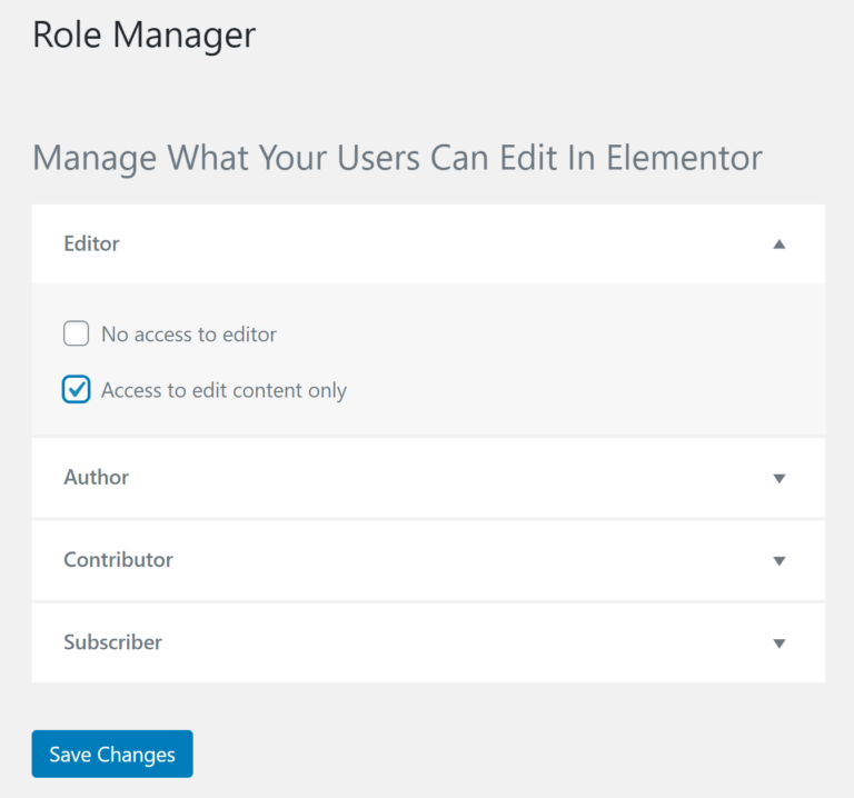 Editor de funciones de Elementor