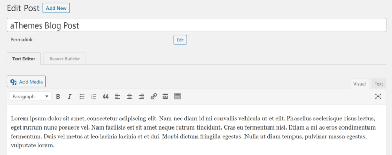 Inicie Beaver Builder desde el editor clásico