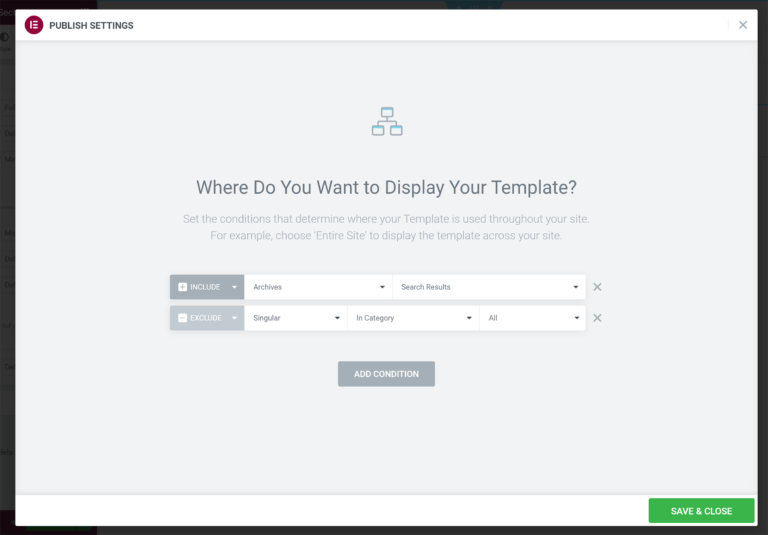 Condiciones del generador de temas