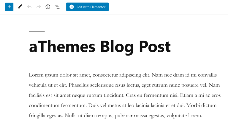 Inicie Elementor desde el Editor de bloques