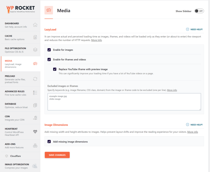 Caricamento lento di WP Rocket