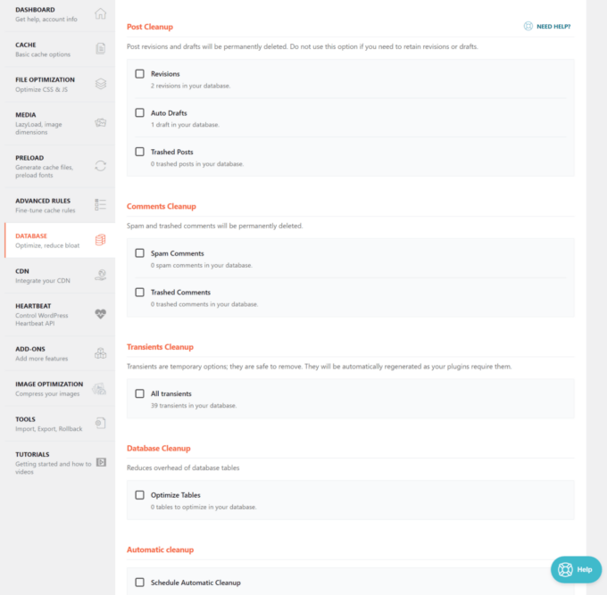 Pulizia del database