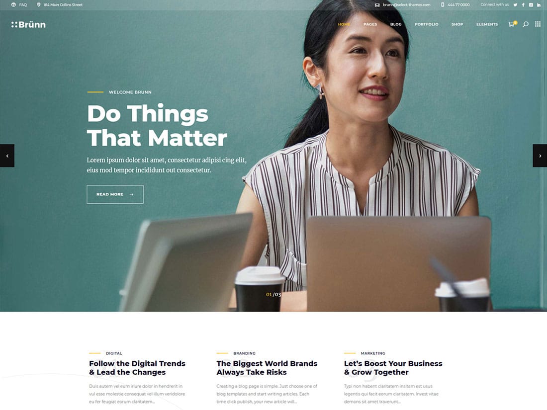 brunn 創意 wordpress 主題