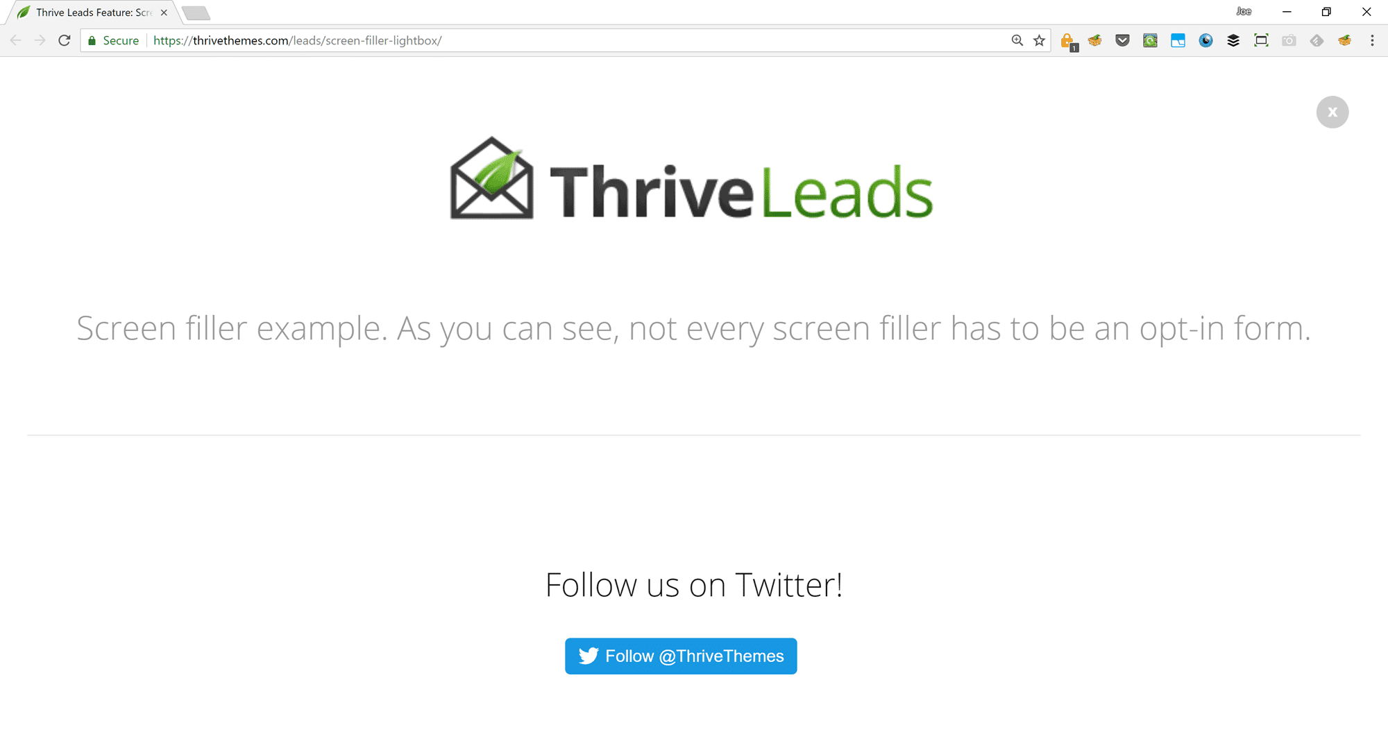 フルスクリーンオプトインフォーム