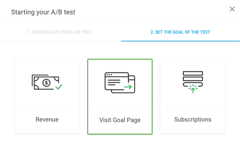 Scegli un obiettivo per il test