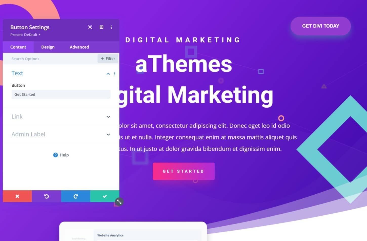 Divi Builder dla stron docelowych