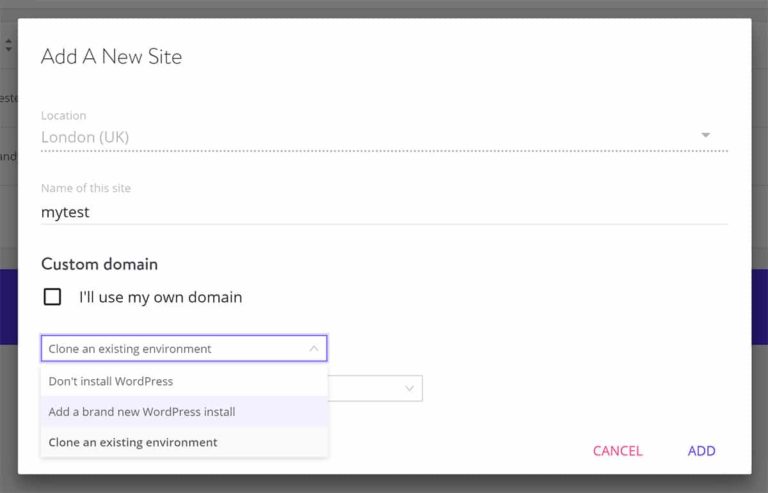 เพิ่มเว็บไซต์ใหม่