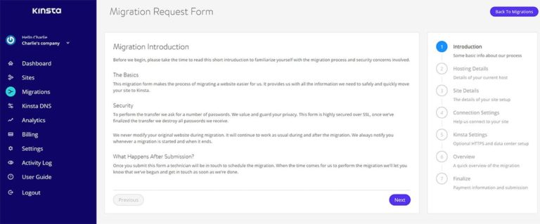 Kinsta การย้ายถิ่น