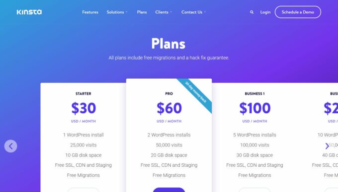 แผนการกำหนดราคา Kinsta