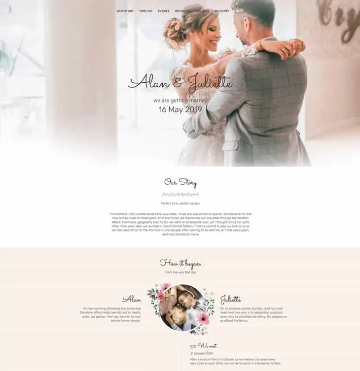 Motyw WordPress na temat ślubu Kelium