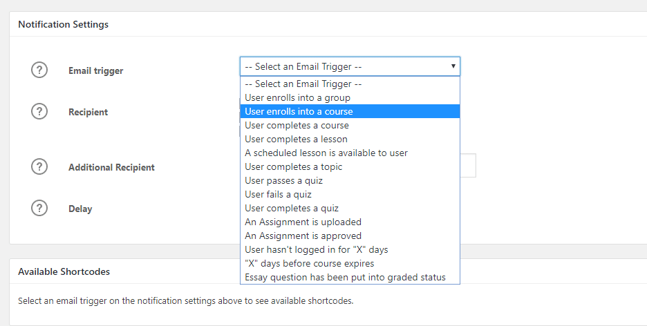 déclencheurs d'apprentissage