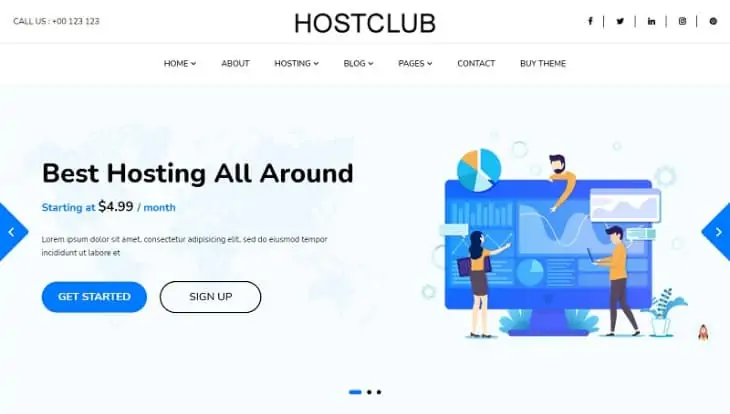 Motyw WordPress Hostclub Pro