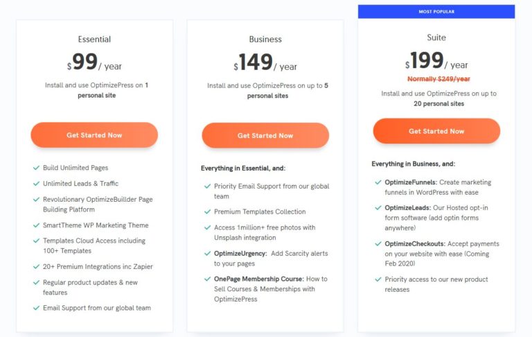 OptimizePress-Preisgestaltung