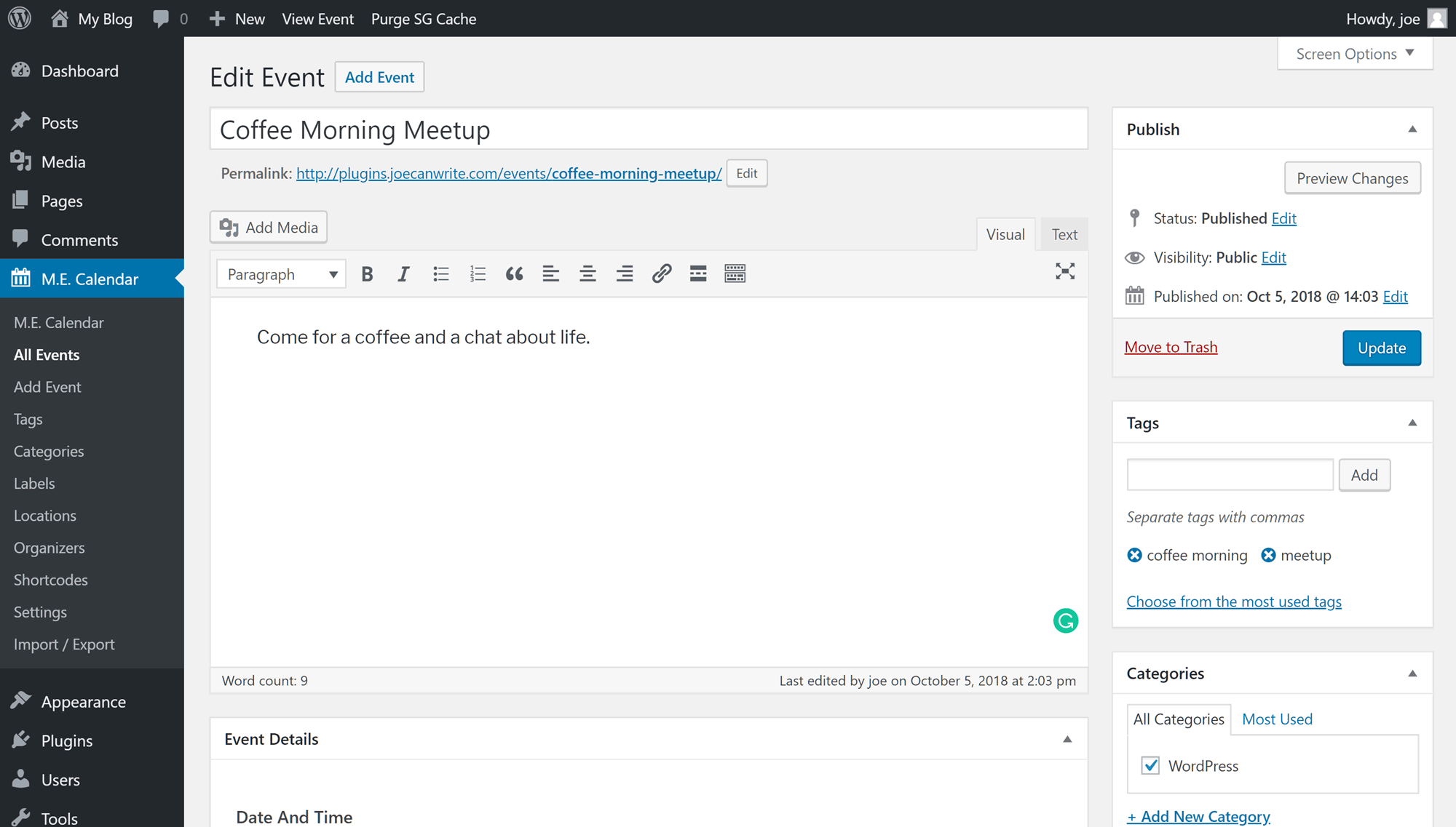 Adăugați un eveniment