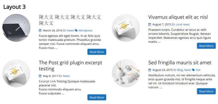 Post Grid başka bir örnek
