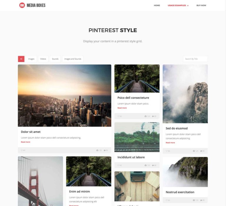 Medya Kutuları Portföyü Pinterest Düzeni