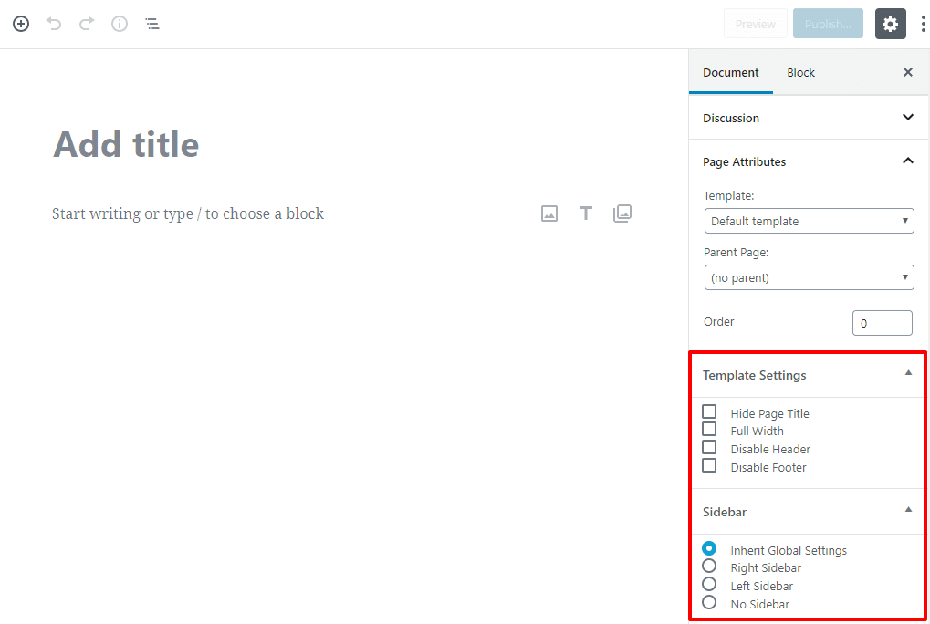 Controlli della pagina PFB