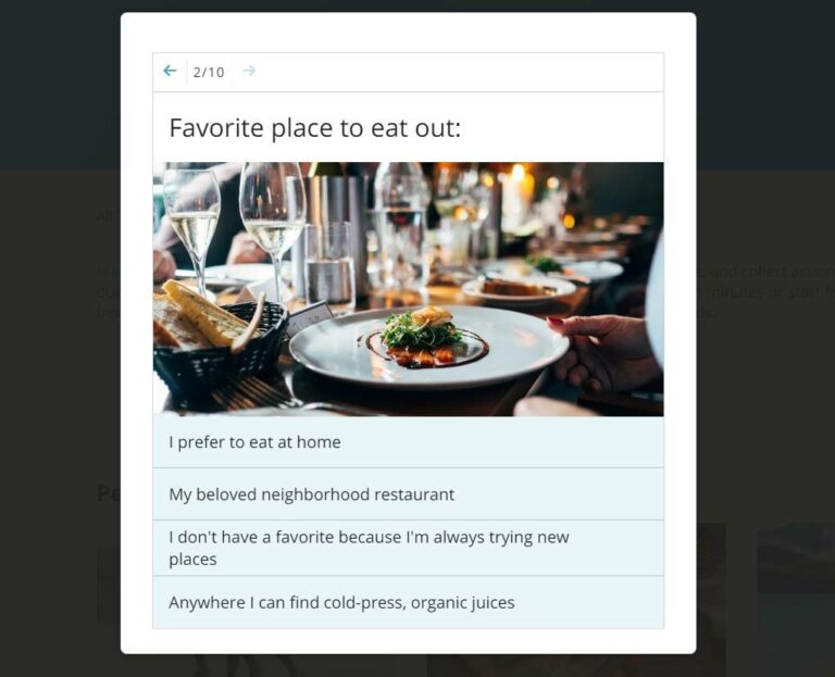 意見ステージの性格クイズの例