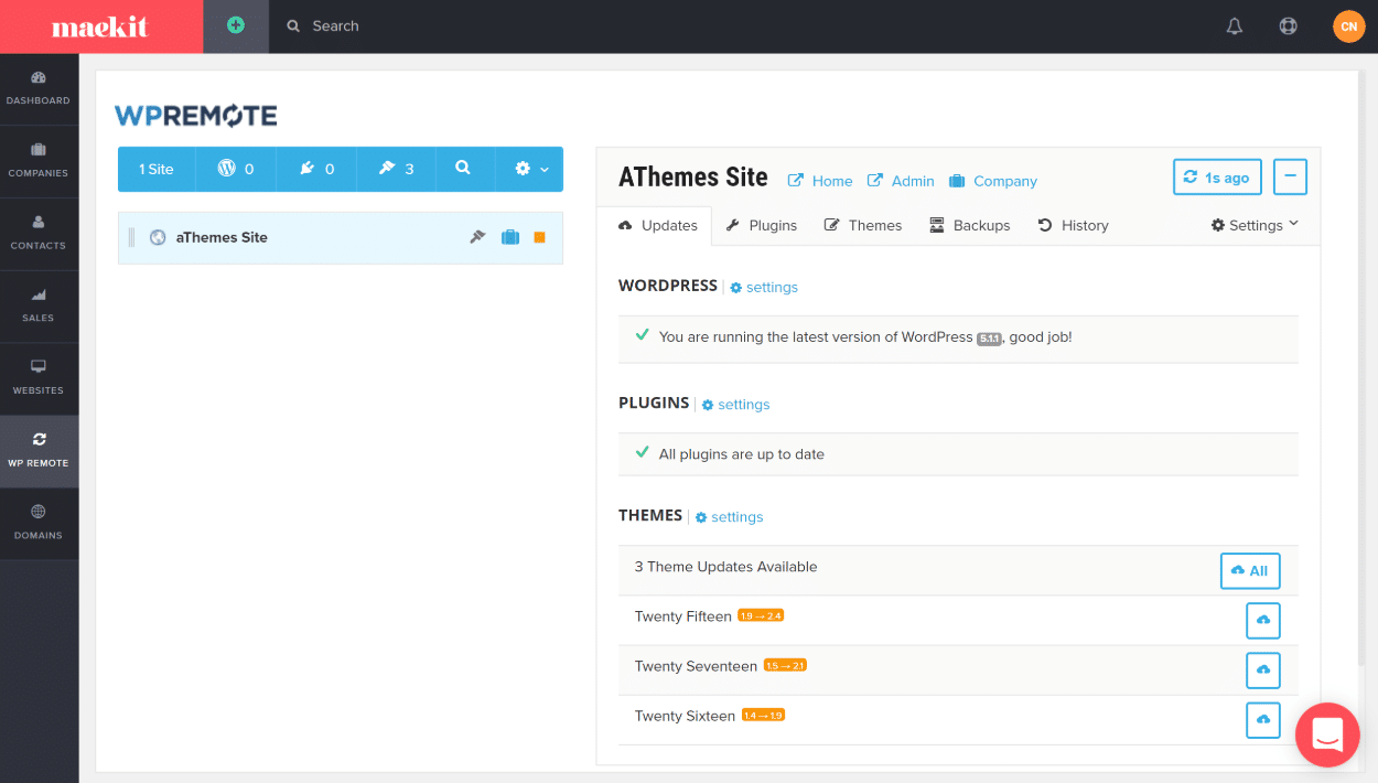 Tableau de bord à distance WP