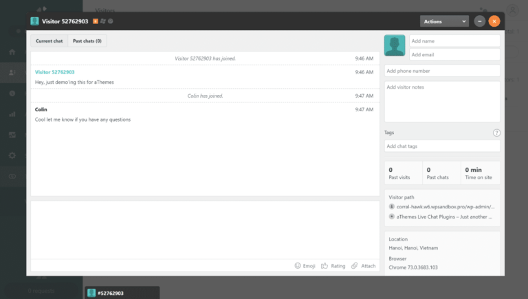 Zendesk 聊天界面