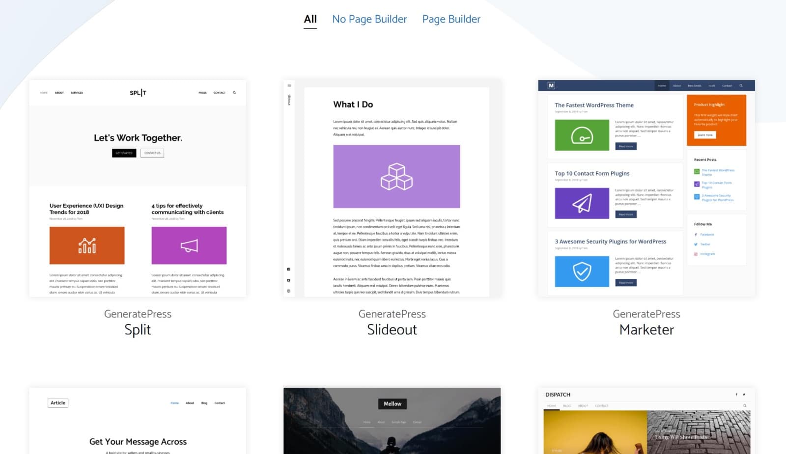 Witryny demonstracyjne GeneratePress