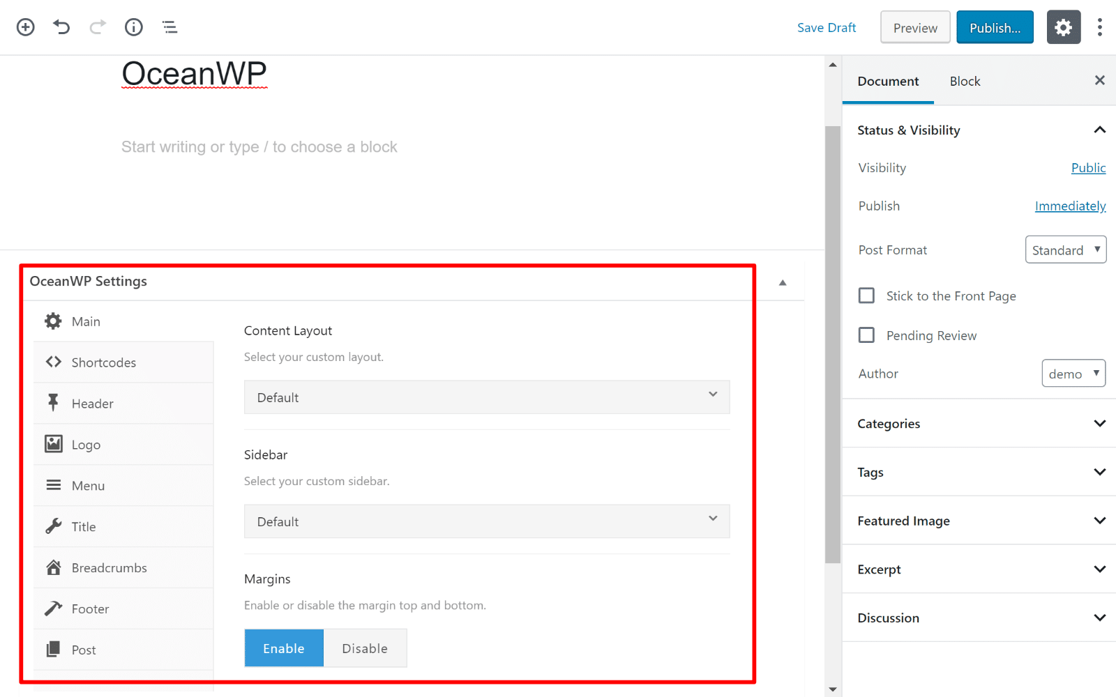 Integracja OceanWP Elementor