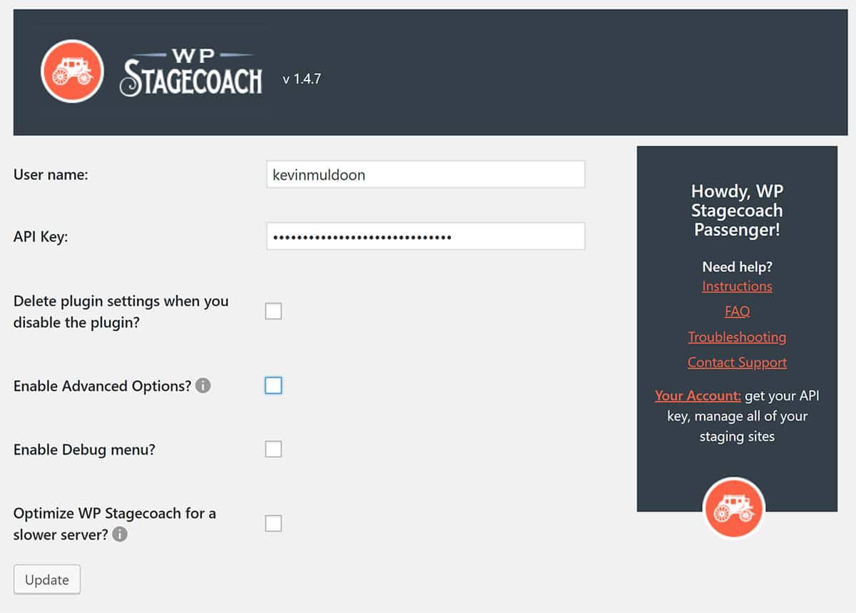 Pengaturan WP Stagecoach