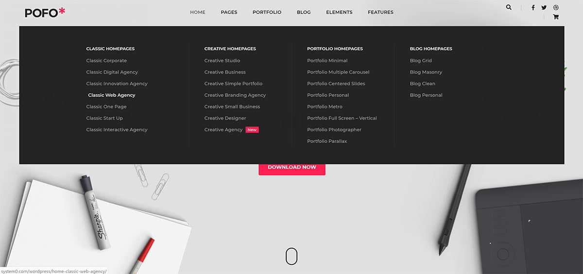 Pofo เมนูนำทาง