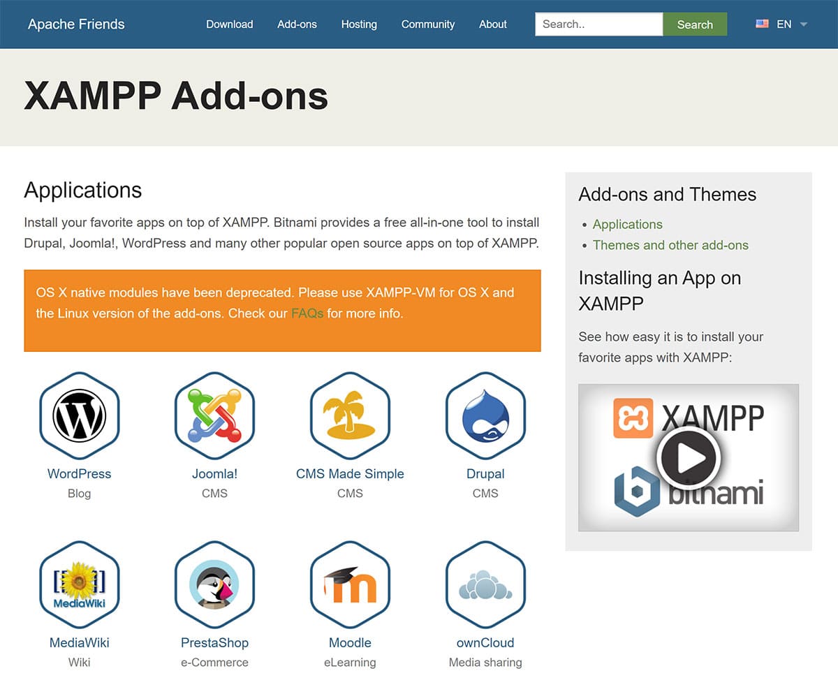XAMPP 애드온