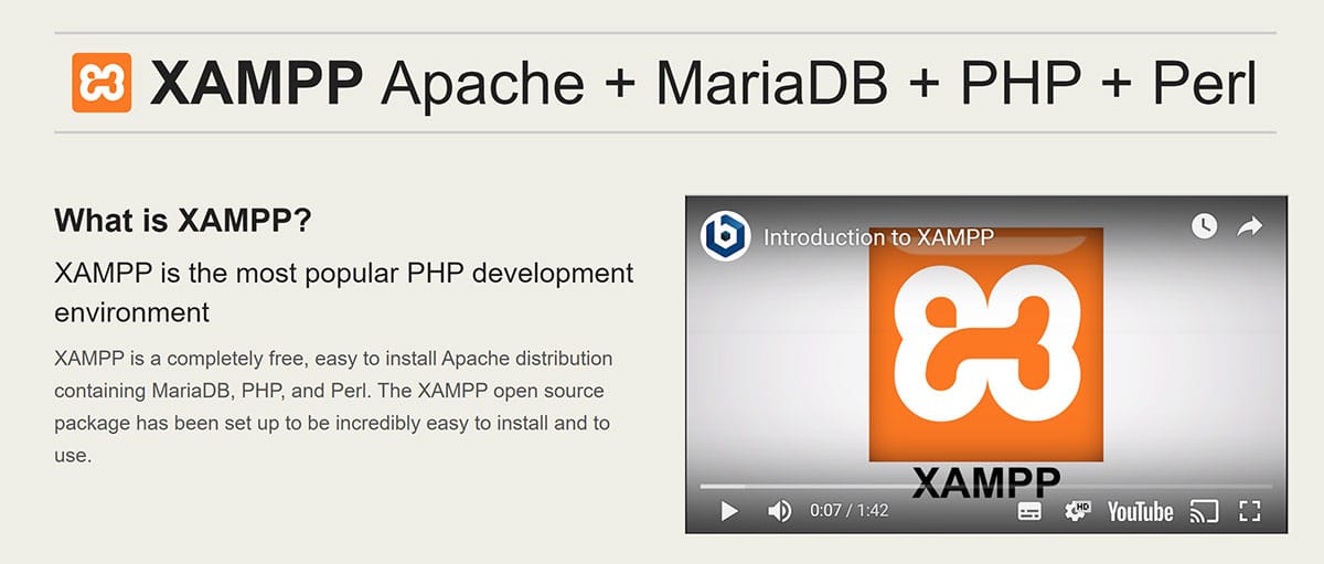 XAMPP 홈페이지