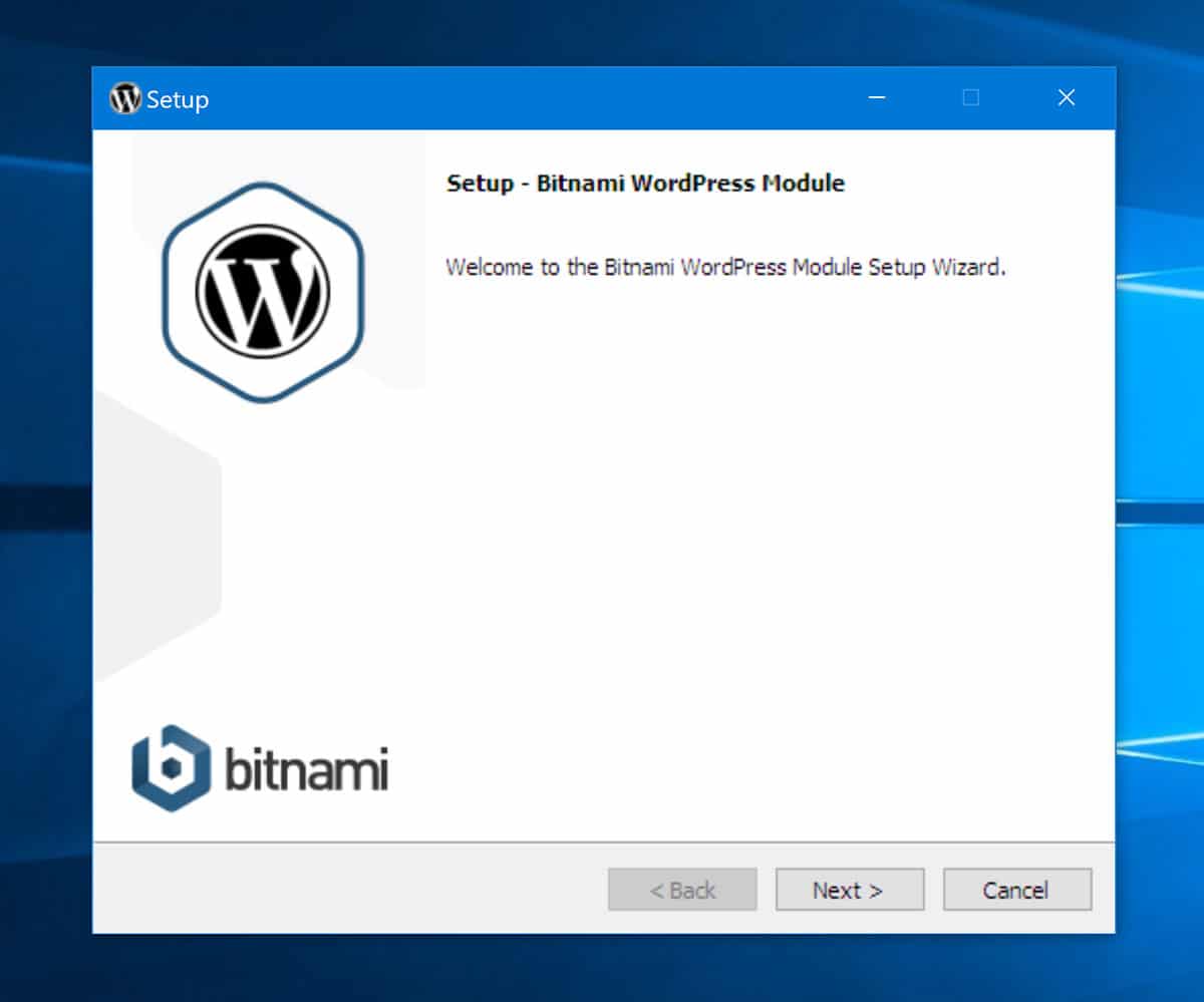 Bitnami WordPress 모듈 설정 마법사
