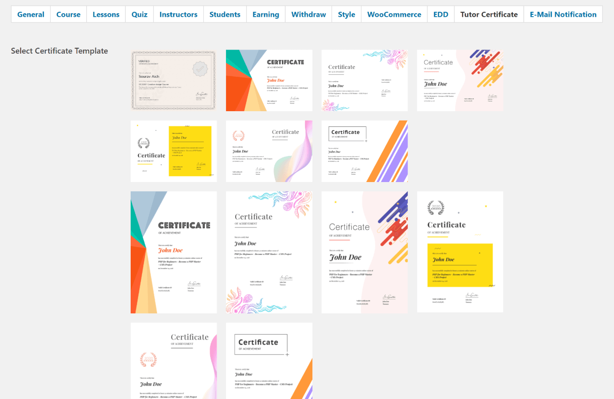 Certificats