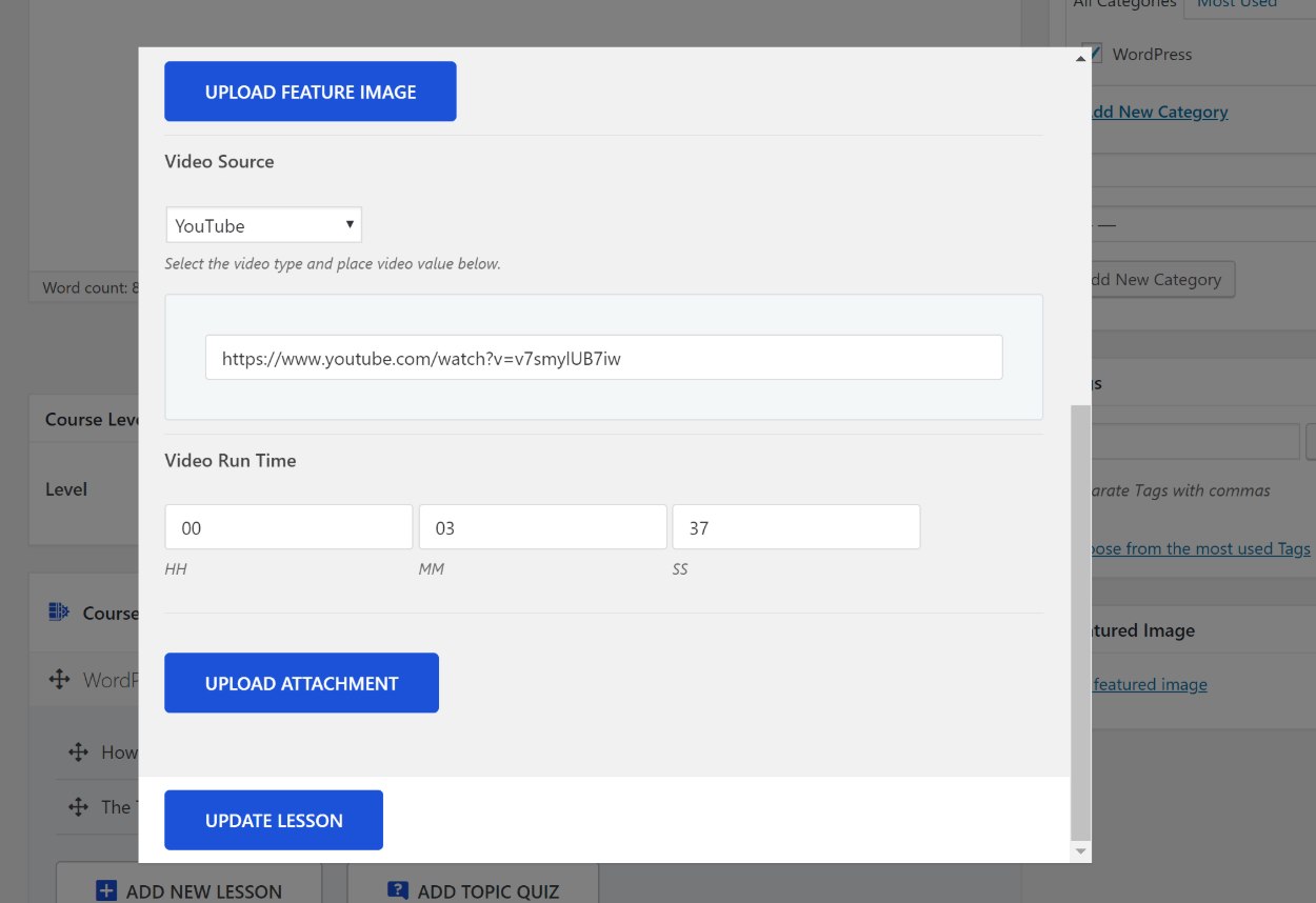 Ajouter une leçon dans Tutor LMS