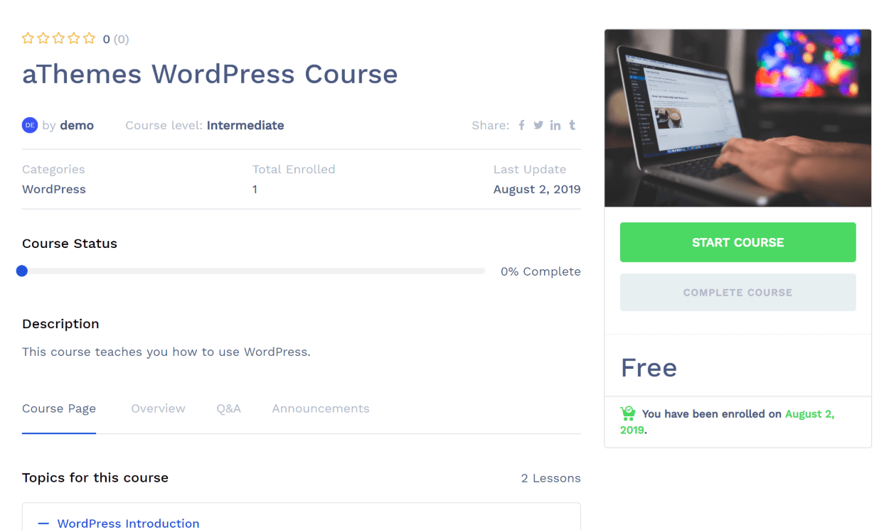 Cours connecté