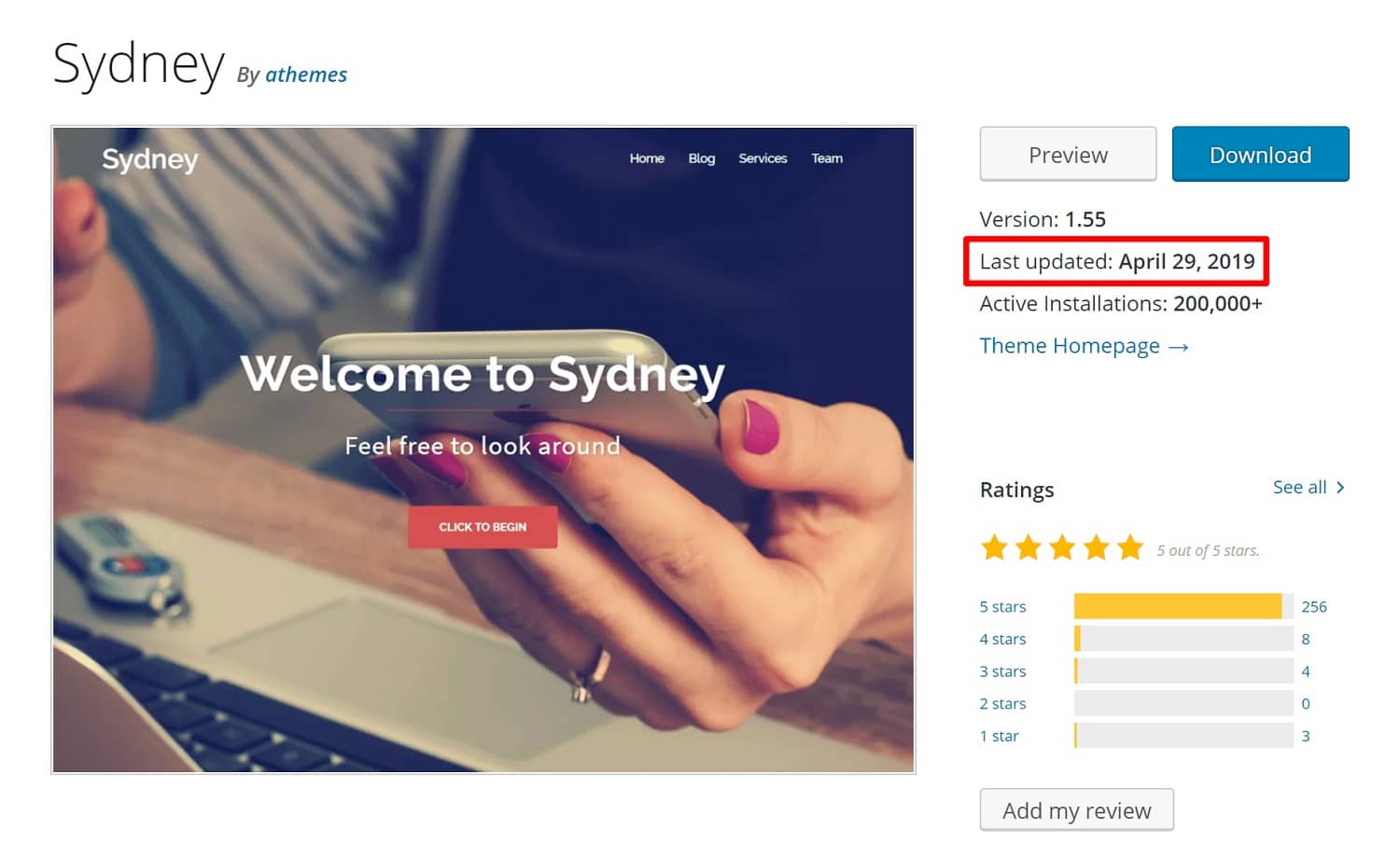 WordPress.org dernière mise à jour