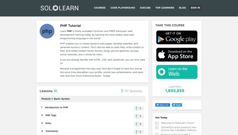 Tutorial PHP de SoloLearn